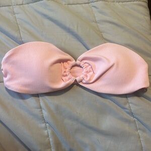 Strapless pink bathing suit top